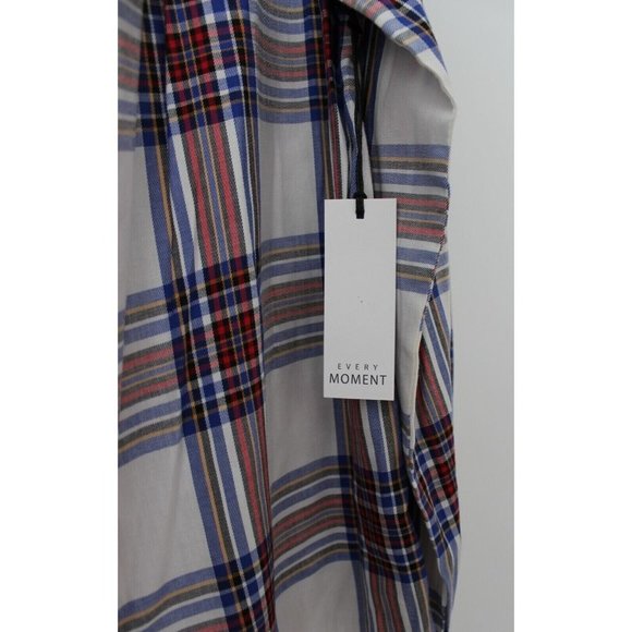 Every Moment Volume Top Long Sleeves Multicolor Plaid Blouse Career Size Medium - Picture 4 of 5